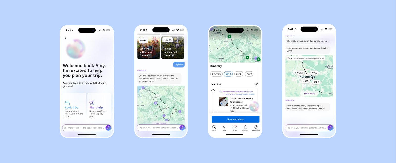 AI companion: welcome, suggestions, and a planned day-by-day itinerary
